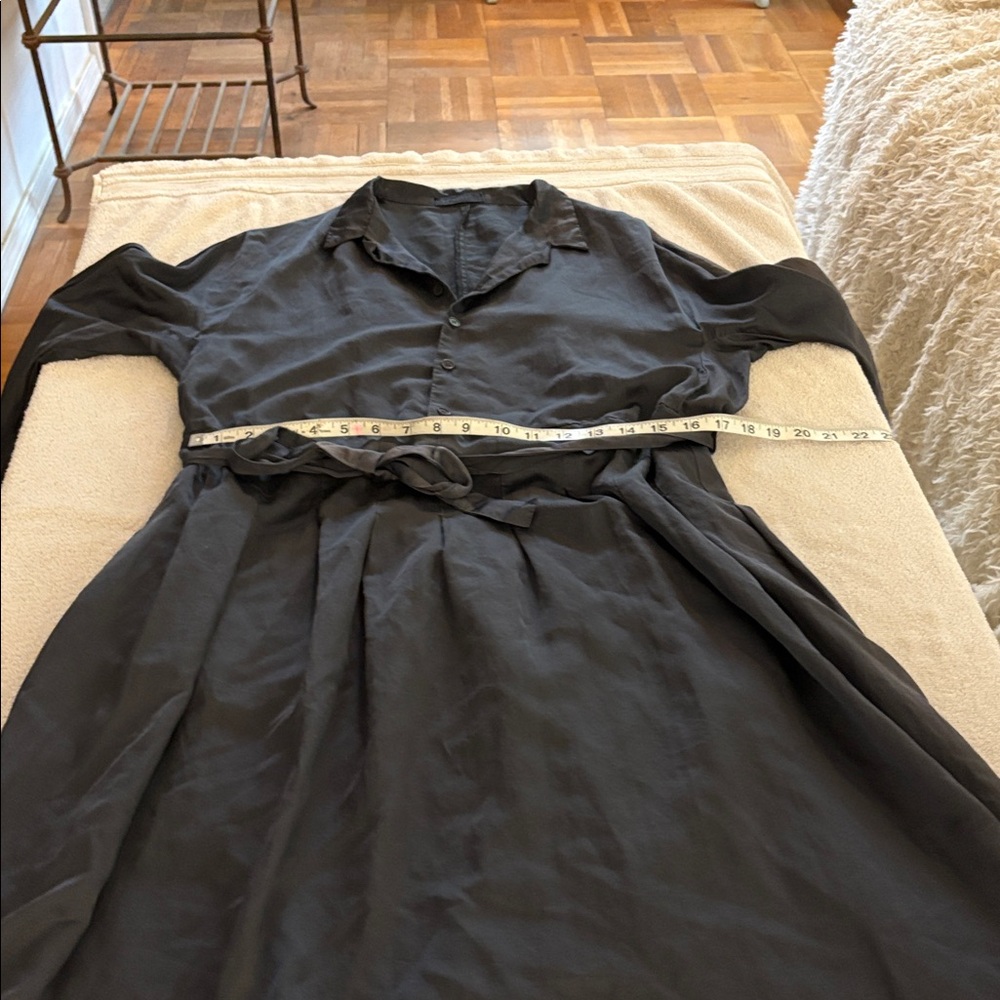 CP Shades gorgeous silk blend black dress w/ great pockets & belt. Made in USA - Picture 12 of 15